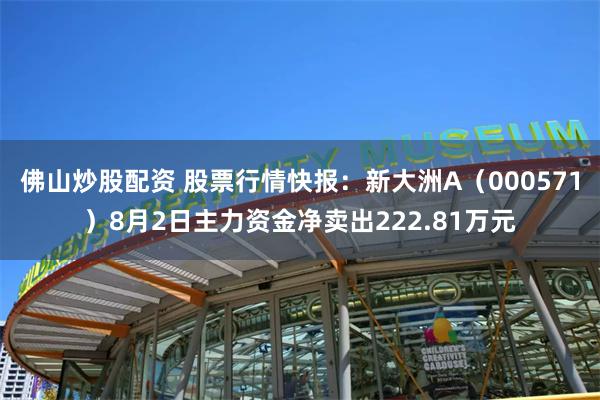 佛山炒股配资 股票行情快报：新大洲A（000571）8月2日主力资金净卖出222.81万元