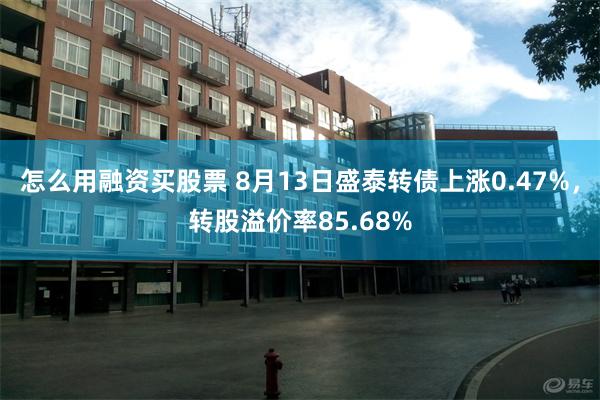 怎么用融资买股票 8月13日盛泰转债上涨0.47%，转股溢价率85.68%