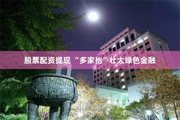 股票配资提现 “多家抬”壮大绿色金融