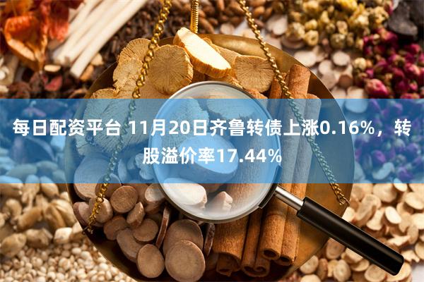 每日配资平台 11月20日齐鲁转债上涨0.16%，转股溢价率17.44%