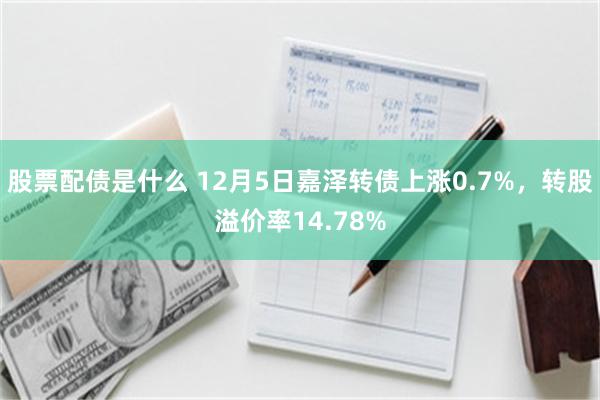 股票配债是什么 12月5日嘉泽转债上涨0.7%，转股溢价率14.78%